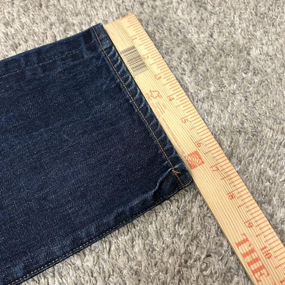 J.Crew 770 Jeans Mens 33x32 Dark Wash Blue Kaihara Denim Straight  5-Pocket - Picture 12 of 13
